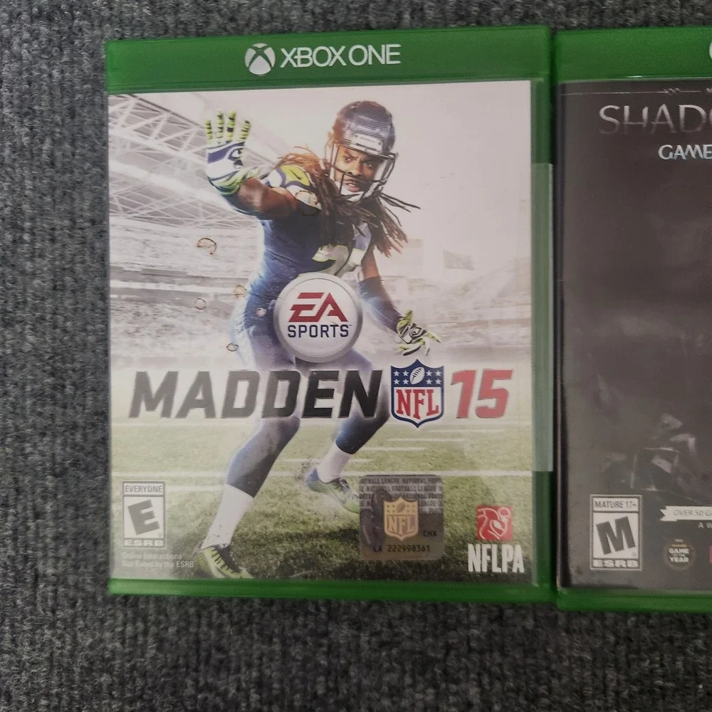 Xbox One Game Lot Madden NFL 15 17 Middle-earth Shadow of Mordor GOTY Bundle